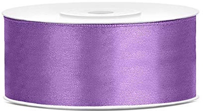 DaLoKu Satinband 6/12/25/38/50/100mm x 25m Geschenkband Schleifenband, Größe: 25mm x 25m, Farbe: Lavendel
