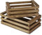 Flexzion Dekorative Aufbewahrungskisten aus Holz – rustikaler Stil, Vintage-Holzkiste, dekorative Heimdekoration, Ausstellungstablett, offene Oberseite, Nistkästen mit Griffen – (2er-Set) (2er-Set)