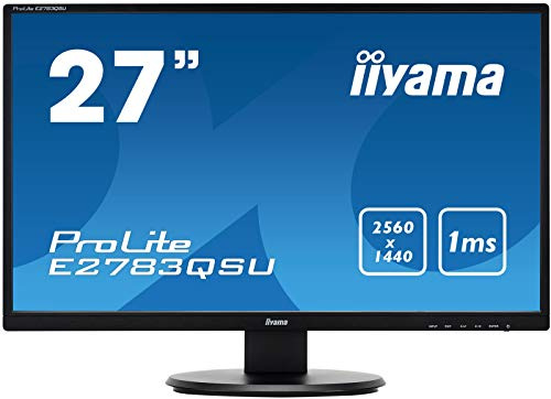 iiyama E2783QSU-B1 27in ProLite WQHD LED Monitor with Freesync and USB - Black (Renewed)