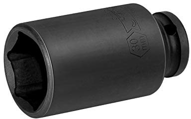 Jetech Douille à chocs profonde de 30 mm à entraînement 1/2 po avec conception à 6 points, acier allié au chrome-molybdène traité thermiquement, métrique