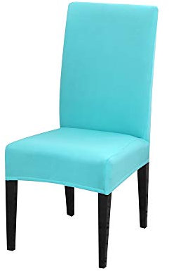 Chickw1 Stuhlhussen 2/4/6/10 Stück, Grau Drucken Elastischer Stuhlbezug Abnehmbare Waschbar Für Hochzeit, Hotel, Bankett, Partys Universal Modern Stuhlhussen (4 Stück,Blauer See)