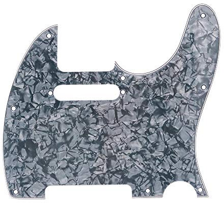 Alnicov 8 Holes Tele Pickguard Guitar Pickguard for Telecaster TL E-Gitarre,Black Pearl