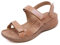 SWZEC Sandales Femme Été Confortable Talon Compensées Nu-Pieds Mode Chaussure Orthopédique Bout Ouverte Casual Cuir PU Grande Taille Claquettes Plats Scratch Plage Vacances Marron 40