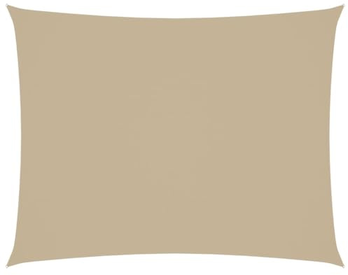 vidaXL Sonnensegel Wasserfest Sonnenschutz Windschutz Sonnendach UV Schutz Garten Terrasse Balkon Oxford-Gewebe Rechteckig 2x3,5m Beige