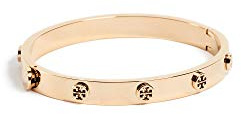 Tory Burch Women's Logo Stud Hinge Bracelet, Tory Gold, One Size
