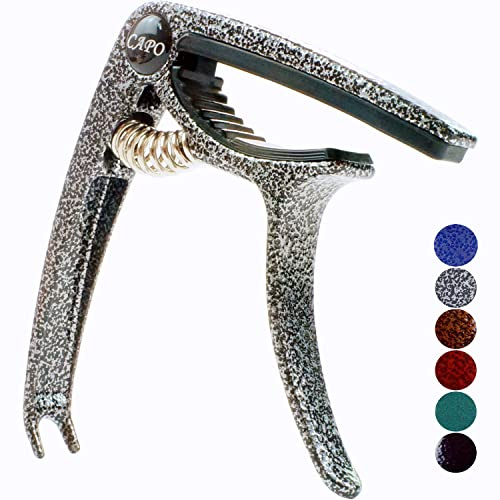 SUCCESS Guitar Capo for Acoustic Electric Guitar Ukulele, Argent Black | Quick Release, Lightweight Zinc Alloy, Durable, 2 in 1 Use as a Pin Puller, for Bass, Mandolin, Banjo