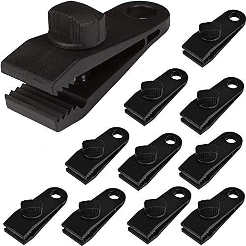 Outdoor Zelt Clip Zeltplanen Clip Klemme Plane Befestigungsclips Planenclip Für Camping Markisen Klemme Plane Clips Markise Clip Nylon Clips Mit Loch 10 Stück für Camping Planen Wohnwagen Schwarz