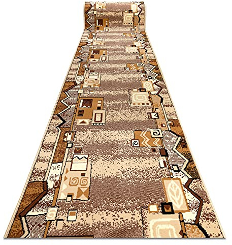 rugsx Läufer BCF SZLACZEK Teppichboden für Korridor, Küche, Flur, Lobby beige 110x270 cm