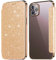 KOUYI Kompatibel mit iPhone 12 / iPhone 12 Pro Hülle, Glitter Shiny Bling Slim PU Leather Folio Flip Handyhülle with Card Slot Schutzhülle Tasche für iPhone 12 / iPhone 12 Pro 6,1 Zoll (Gold)