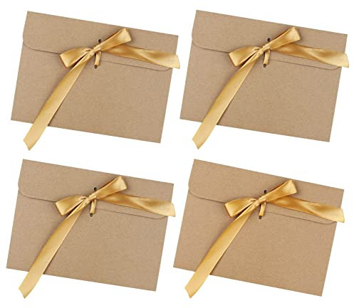 MOOKLIN ROAM Kraftpapier Umschläge, 30 Stück Retro Kraftpapier Vintage Kraft Briefumschläge in Hochwertiger Qualität Kraftkarte Recycelt für Grußkarten, Einladungskarten (Gold)