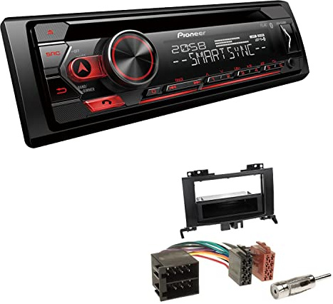 Pioneer DEH-S320BT 1-DIN Autoradio Bluetooth CD-Tuner USB Spotify inkl. Einbauset passend für Volkswagen VW Crafter ab 2006 schwarz