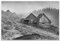 wandmotiv24 Poster als Wanddeko, Größe 60x40cm, Hütte, Berge, Wald, Moderne Wanddeko, Wandbilder, Deko, Bild M0286