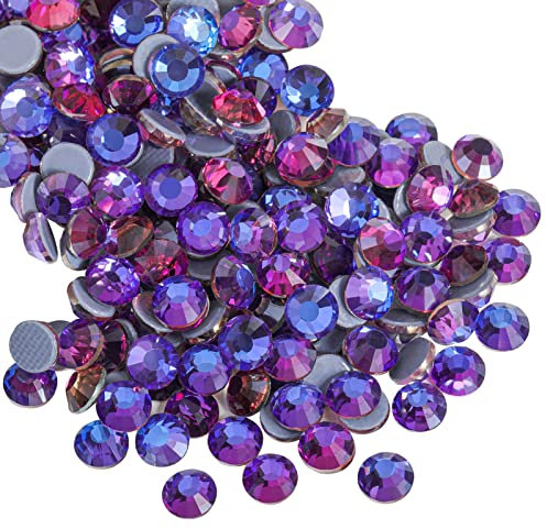 Beadsland 1440pz Strass Termoadesivi Hotfix, Retro Piatto, Pietre in Cristallo, per Fai Da Te, per Decorazione di Vestiti,Velluto viola,SS16,Misura di 3,8-4,0 mm