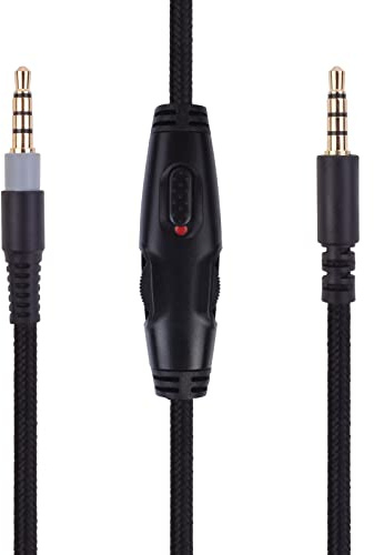 Ersatzkabel, kompatibel mit Kingston Hyperx Cloud Mix und Cloud Alpha Gaming-Headset, Lautstärkeregler, Inline-Stummschaltung, abnehmbar/abnehmbares 3,5 mm Audio-AUX-Kabel (kein Inline-Mikrofon, 12 m)