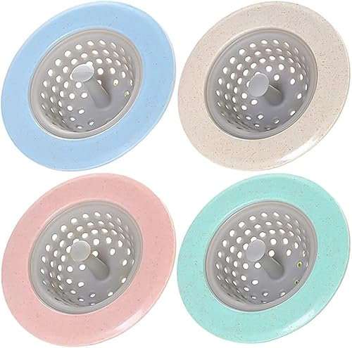 Norhogo Lot de 4 filtres de vidange en silicone pour évier de cuisine, salle de bain et baignoire