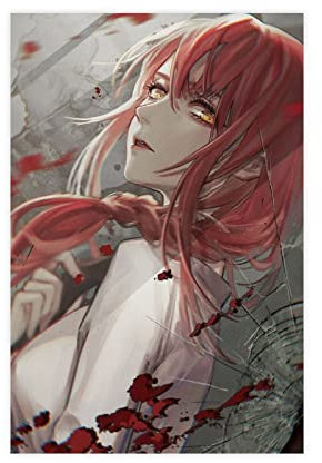 FISH DRAGATE Anime Chainsaw Man Poster 51 Leinwand Poster Schlafzimmer Dekor Sport Landschaft Büro Zimmer Dekor Geschenk Rahmen Stil 20 x 30 cm