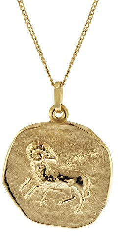trendor Widder Sternzeichen Ø 20 mm mit 333/8K Goldkette für Herren 41960-04-50 50 cm