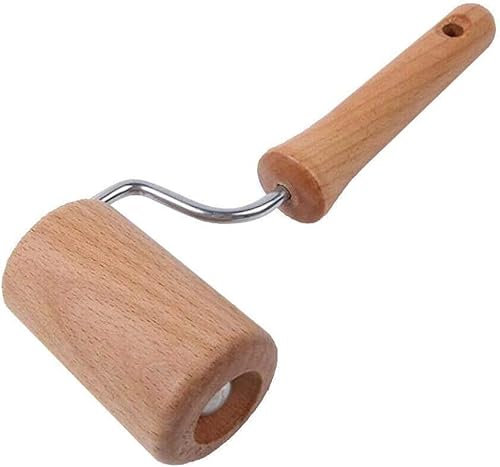 Kasahome Mattarello a Rullo da Cucina per Pasta Fresca Biscotti Dolci con Manico in Legno completamente girevole (Singolo)
