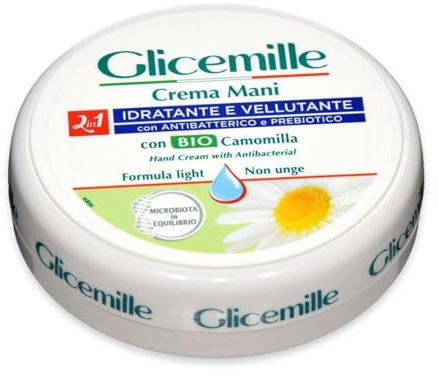 Glicemille Feuchtigkeitsspendende und samtige Handcreme mit Antibakteriell und Probiotikum, 100 ml