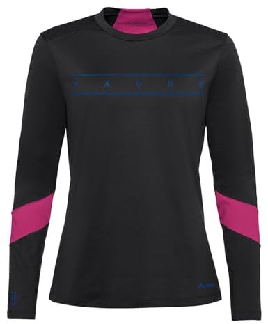 VAUDE Damen Women's Qimsa Ls Logo T-Shirt, Schwarz, 44 EU