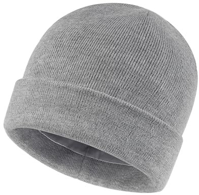 Zylioo XL/XXL Satin Wintermütze Strickmütze,Große Satin Lined Beanie Mütze,Winter Warme Skull Watch Cap