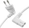conecto cable de alimentación, enchufe Euro 90° a toma C7 IEC 90°, cable de alimentación Euro para electrodomésticos, 1,00 m, blanco