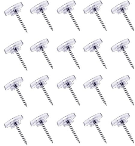 Muuzll Clear Push Pins - 150Pcs Drawing Pins, Thumb Tacks for Cork, Notice and Bulletin Boards - Perfect for School & Office Use