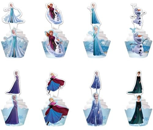 UdacA Tortendekoration Mädchen, 48 Stück Prinzessin Cupcake Topper Deko Tortendeko, Tortenaufleger Geburtstag für Kinder, Figuren Torte, Tortendeko Kindergeburtstag
