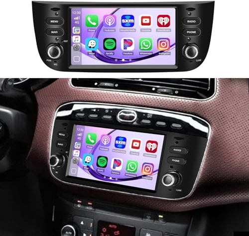 2+64GB Android 13 Autoradio pour Fiat Punto 2010-2016 Linea 2012-2015 Radio avec Android Auto CarPlay sans Fil 6,2 Écran Tactile Bluetooth Auto Radio GPS avec WiFi HiFi RDS FM AHD Caméra de recul