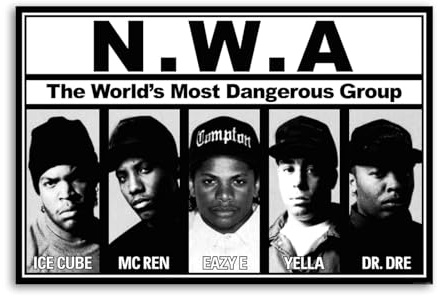Buyartforless Poster mit Musik-Eiswürfel, MC Ren Eazy-E, Yella Dr. Dre, dekoratives Gemälde, Leinwand, Wandposter und Kunstdruck, moderne Familienschlafzimmer-Dekoration, Poster, 20 x 30 cm