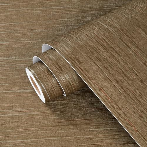 Yullpaper Gold and Brown Wallpaper for Living Room Vintage Sticky Back Plastic Roll Peel and Stick Textured Wallpapers Brown Vinyl Wrap for Furniture Luxury Sticky Back Wallpaper for Walls 40 X 200cm