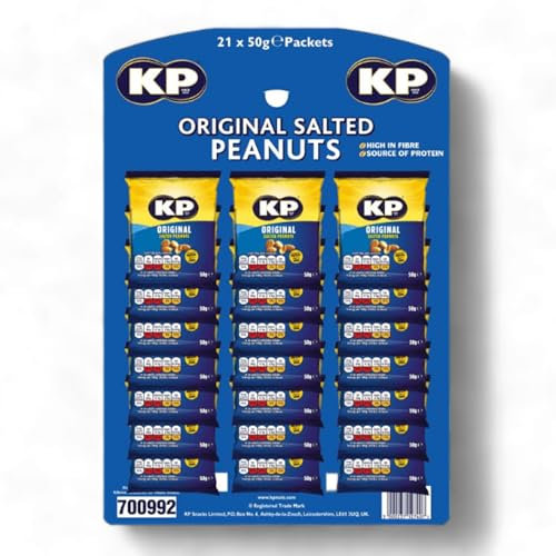 KP Pub Nuts Card - 21 Bags Original Salted Peanuts Card (50g of Each Pack)