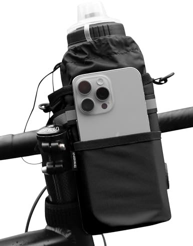 INBIKE Sacoche Guidon Velo VTT Bikepacking Cadre Velo Route Porte Gourde Sac à Dos Bidons Bouteille Support Poussette Noir