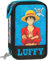 Clondo Estuche Triple Relleno para Niños, para One Piece Luffy Fans, 45 Accesorios Escolares, 3 Cremalleras, Compartimentos Organizados, Lápices de Colores, Rotuladores, Tijeras