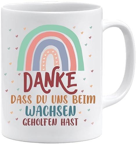 Jungle Mug Taza de café Gracias por ayudarnos a crecer | pequeño regalo despedida educadora blanco estándar | Taza Gracias por ayudarnos a crecer | Regalo de despedida Kindergarten