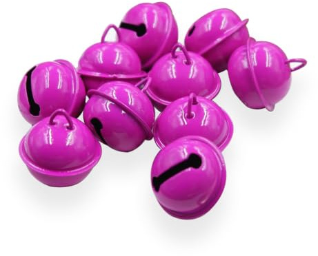 Qiantull 50 Stück Glöckchen zum Basteln 22mm Glocke Deko Rosa | Metallglöckchen, Klangvoll Bells, Bastelglocken, Für DIY Handwerk, Schmuck, Haustier, Weihnachten Dekoration