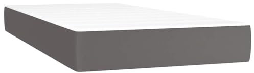 vidaXL Taschenfederkernmatratze, Bettmatratze mit Taschenfedern Schaumstoff, Federkernmatratze für Kinder, Matratze, Grau 80x160cm Kunstleder