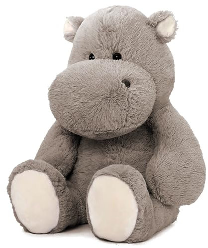 MorisMos riesen Hippo Kuscheltier XXL, 90cm sitzend groß Nilpferd stofftier Plüschtier, weich Grau Hippo Puppe Geburtstag Weihnachten Geschenk für Kinder Babys