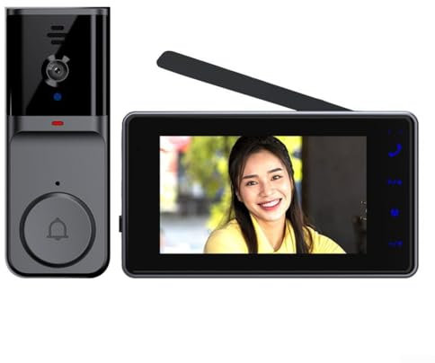 ZAMETTER Smart Video Doorbell Duplex Intercom Wireless Video Doorbell 4.3 Inch Smart HD