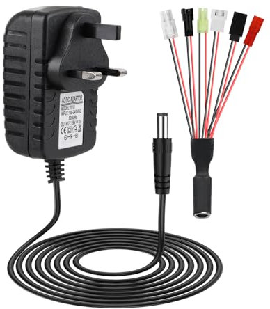 2.4V-12V NIMH Charger for 2-10s NIMH/NICD Battery Packs RC Battery Smart Charger for RC Car/RC Boat/RC Aircraft/Drone/Airsoft Compatible with Standard Tamiya/Mini Tamiya/SM 2P/JST/XH/Futaba
