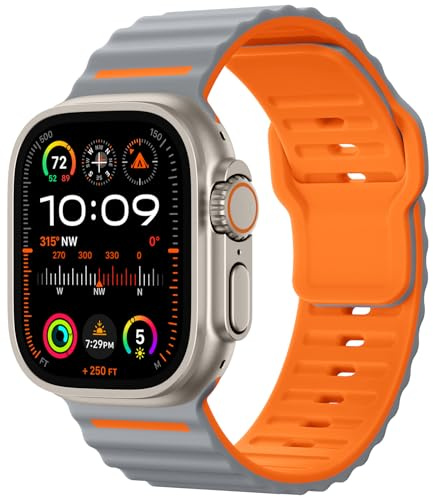 Mastten Sports Straps Compatible with Apple Watch Ultra 3 Strap 49mm 46mm 45mm 44mm 42mm Men - Waterproof Breathable Soft Silicone Band for iWatch Ultra 3 2 1 Series 11 10 9 8 7 SE 6 5 4 3 2 1