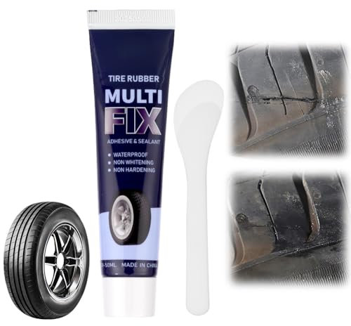 Flintronic Pegamento Neumatico, 50ml Pegamento Caucho, Cola Reparacion Neumaticos, Pegamento Vulcanizante, Repare Rápidamente Grietas, Agujeros y Descamaciones de Varios Neumáticos, (Estilo B)