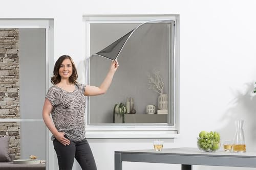 empasa Fliegengitter Magnet Fenster 'EASY 2.0' | selbstklebendes Magnetfenster Insektenschutz Magnetrahmen mit umlaufendem Magnetstreifen, Farbe:weiß, Größe:60 x 80 cm