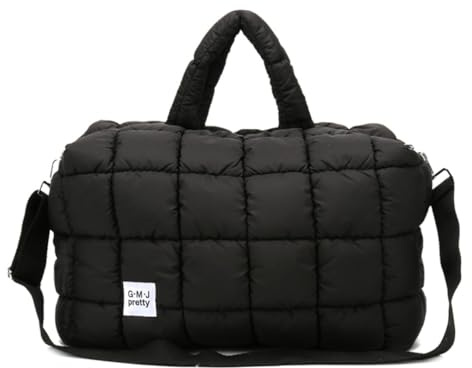 Puffer-Tragetasche, gesteppte Duffle-Tasche für Damen, Puffy Crossbody, Übernachtung, Schultertasche, Handtasche, große Wochenendtasche, Fitnessstudio, Reisen