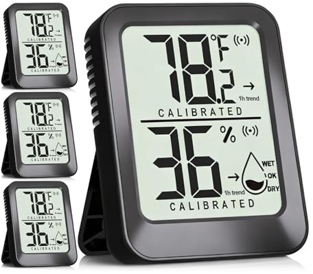 AyayaBoss 4 Pack Room Thermometer Indoor Hygrometer