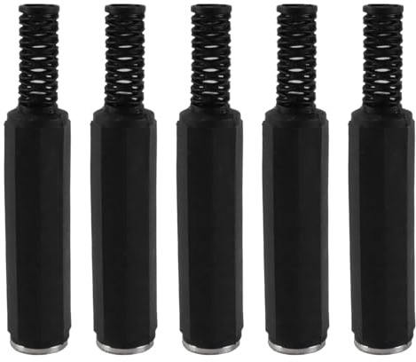 Gutol Lot de 5 prises jack mono femelles 6,35 mm, 2 pôles, connecteur de réparation à souder TS avec poignée en plastique pour câbles audio DIY