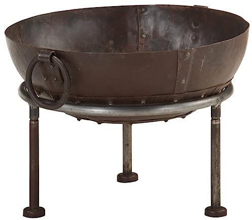 Nqyjm Rustikale Feuerstelle Ø 40 cm Eisen für Garten, Terrasse, Außende