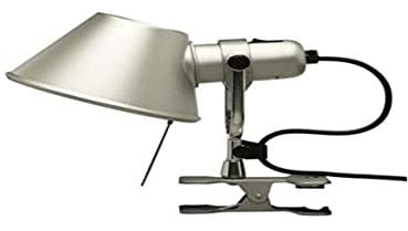 Artemide- Tolomeo Pinza Klemmleuchte. Hochwertige Lampe mit Klemme aus poliertem Aluminium. Made in Italy, 23 x 18 cm