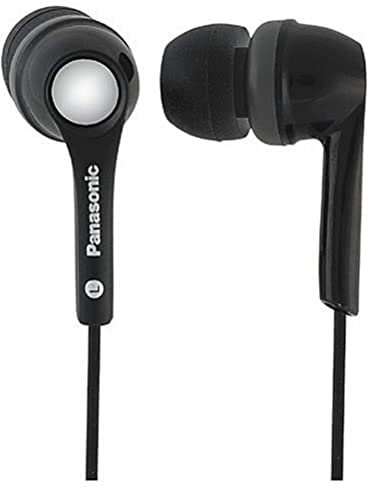 Panasonic RP-HJE201E-K - Ear Canal Headphone with 2.5mm Plug for Mobile Phone use, 3 pairs of ear pieces S/M/L (Black)