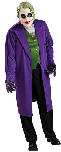 Rubies Offizielles Joker Dark Knight Kostüm für Erwachsene – Bedruckte Jacke & Maske für Halloween im Schurkenstil